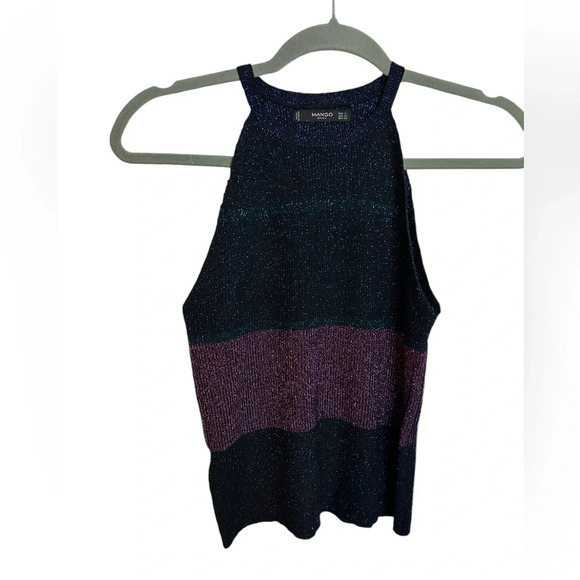 Mango Metallic Knit Halter Top - Picture 2 of 5